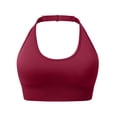 thumbnail image 1 of Agkizg Women's Sports Bra Halters Neck Adjustable Straps Low Back Racerback Yoga Crop Top, 1 of 4