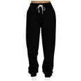 thumbnail image 1 of Agkizg Women's Winter Fleece Lined Pants,Women's Fall Winter Straight Leg Loose Fitting Sweatpants Fashion Drawstring High Waist Cuffed Ankle Fleece Lined Casual Sports Pants, 1 of 3