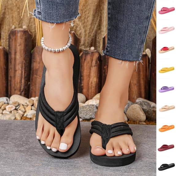 Agkizg Womens Beach Flip Flops, Thong Sandals, Flat Flip-Flops Casual Comfortable Open Toe Thong Sandals Summer Indoor Outdoor Beach Slippers