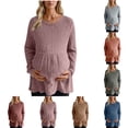 thumbnail image 1 of Agkizg Womens Fall Clothing Plus Size Womens Tops Long Sleeve Blouses Solid Color Maternity Waist Ruching Stretchy Knit Pullover Top for Fall Winter M, 1 of 4