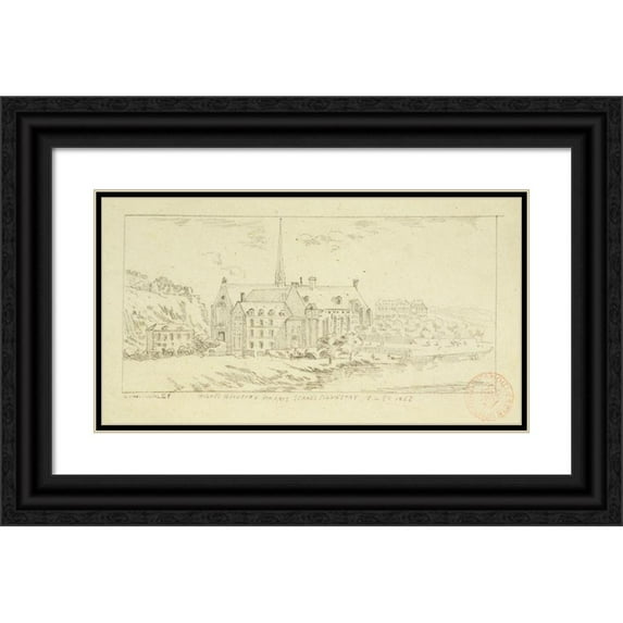 Aglaüs Bouvenne 18x12 Black Ornate Wood Framed Double Matted Museum Art Print Titled - Bonhomme Convent (1862)