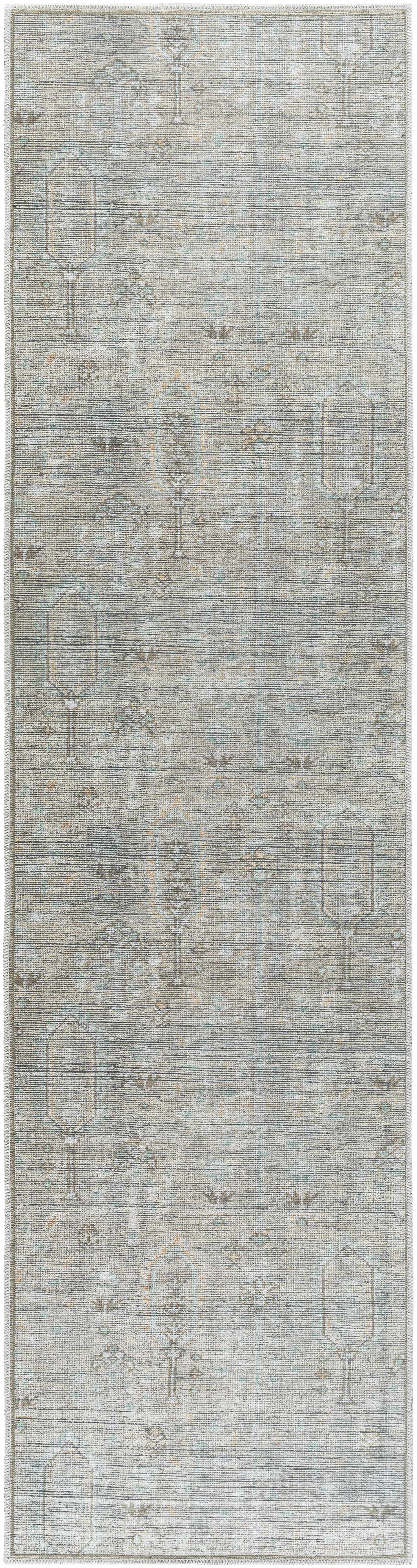 Aglaja Traditional Runner Rug - Metallic Silver, Gray, Prairie Dust - 2 ...