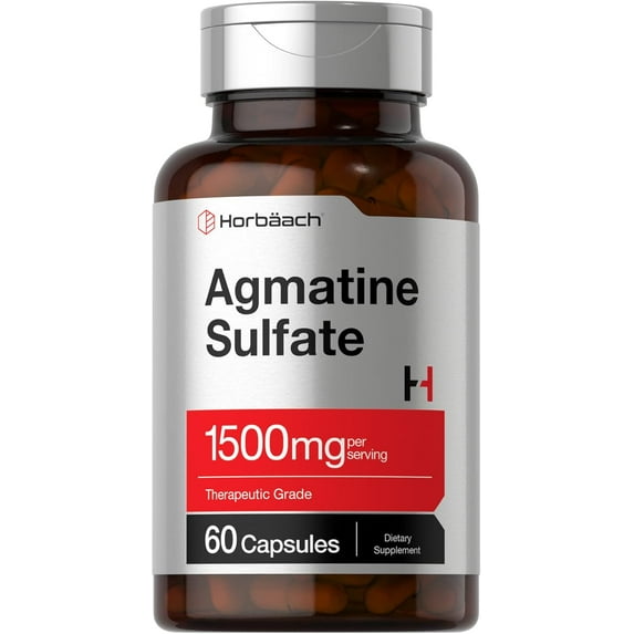 Agmatine Sulfate Capsules 1500mg | 60 Pills for Men and Women | by Horbaach