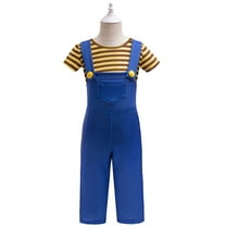 Girls Costume Striped Top with Overalls Female Halloween party Outfit