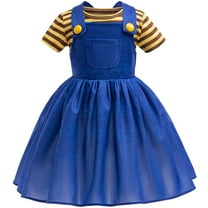 Girls Costume Striped Top with Strappy Skirt Female Halloween Party Dress