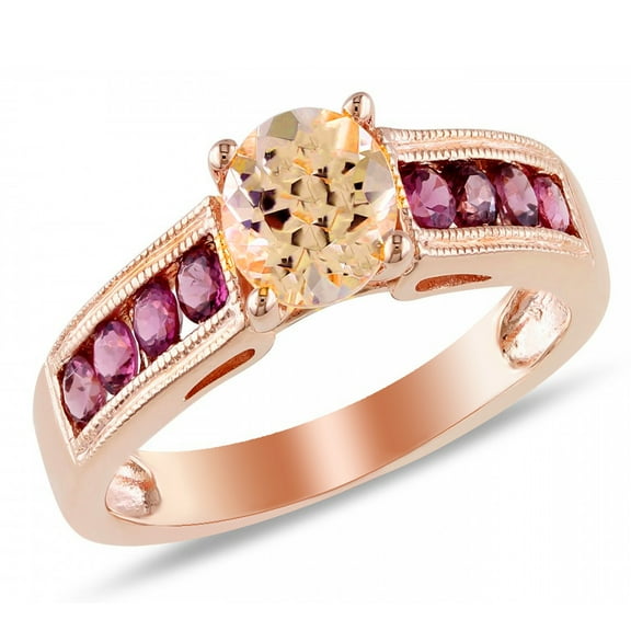 Agnes Engagement Ring Womens Rose Gold Plated Sterling Silver Red Ginger Lyne Collection