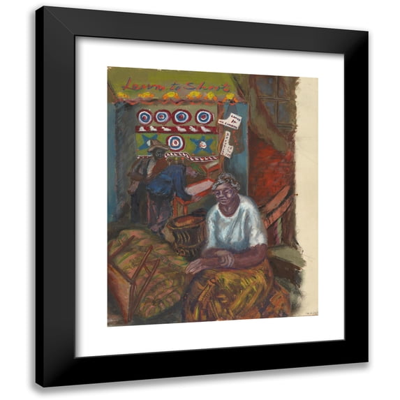 Agnes Hart 12x14 Black Modern Framed Museum Art Print Titled - Learn to Shoot (1935 - 1943)
