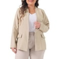 thumbnail image 1 of Agnes Orinda Plus Size Blazers for Women Button 2023 Long Sleeve Office Work Business Suit Blazer Jacket, 1 of 6