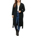 Agnes Orinda Plus Size Cardigan For Women Long Sleeve Knit Sweater Coat