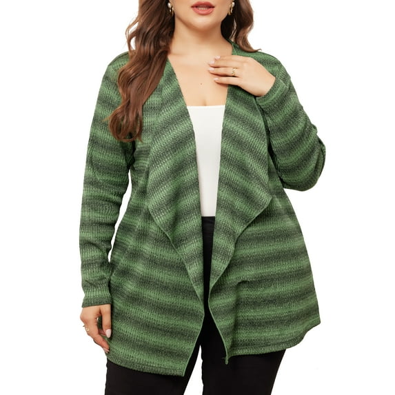 Agnes Orinda Plus Size Cardigan for Women Long Sleeve Casual Lightweight Knit Open Front Outfits