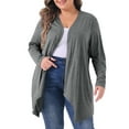 thumbnail image 1 of Agnes Orinda Plus Size Cardigan for Women Long Sleeve Open Front Lightweight High Low Hem Draped Cover Ups 3X Grey, 1 of 6