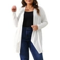 thumbnail image 1 of Agnes Orinda Plus Size Cardigan for Women Long Sleeve Open Front Lightweight High Low Hem Draped Cover Ups 4X White, 1 of 6