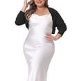 thumbnail image 1 of Agnes Orinda Plus Size Cardigan for Women Shrugs Long Sleeve Casual Open Front Cropped Cardigans, 1 of 6