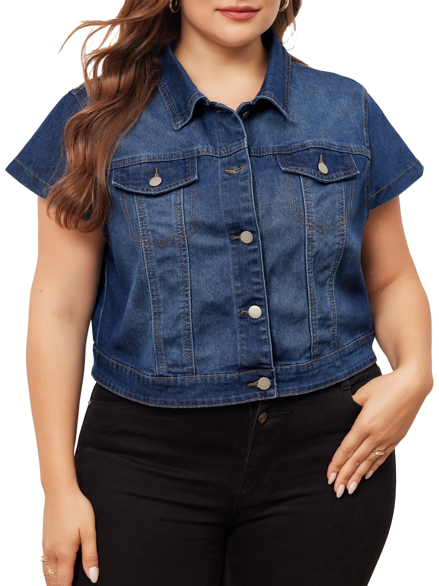 ジャケット・アウター n.hoolywood indigo denim down vest 40 Highway Jeans Blue Denim Jacket Cropped Vest Women's Juniors