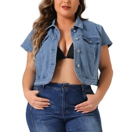 Bargains women's Plus Size Jean Drawstring Hood Denim Jacket