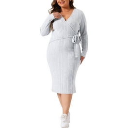 Agnes Orinda Women's Plus Size Dress Long Sleeve Tiered A Line - Main Image