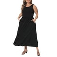 thumbnail image 1 of Agnes Orinda Plus Size Dress for Women Summer Sleeveless Maxi Casual Tie Dress with Pockets, 1 of 5