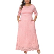 beach dress for fat woman Plus Size White V-neck Formal Cocktail Dress with Pockets main image 1