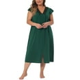 thumbnail image 1 of Agnes Orinda Plus Size Nightgown for Women Sleepwear Lace V Neck Cap Short Sleeves Nightshirt Sleepdress, 1 of 5