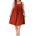 thumbnail image 1 of Agnes Orinda Plus Size Nightgowns for Women Sleeveless Sleepwear Wide Strap Sleepshirts Pleated Scoopneck Nightshirt 4X Red, 1 of 6