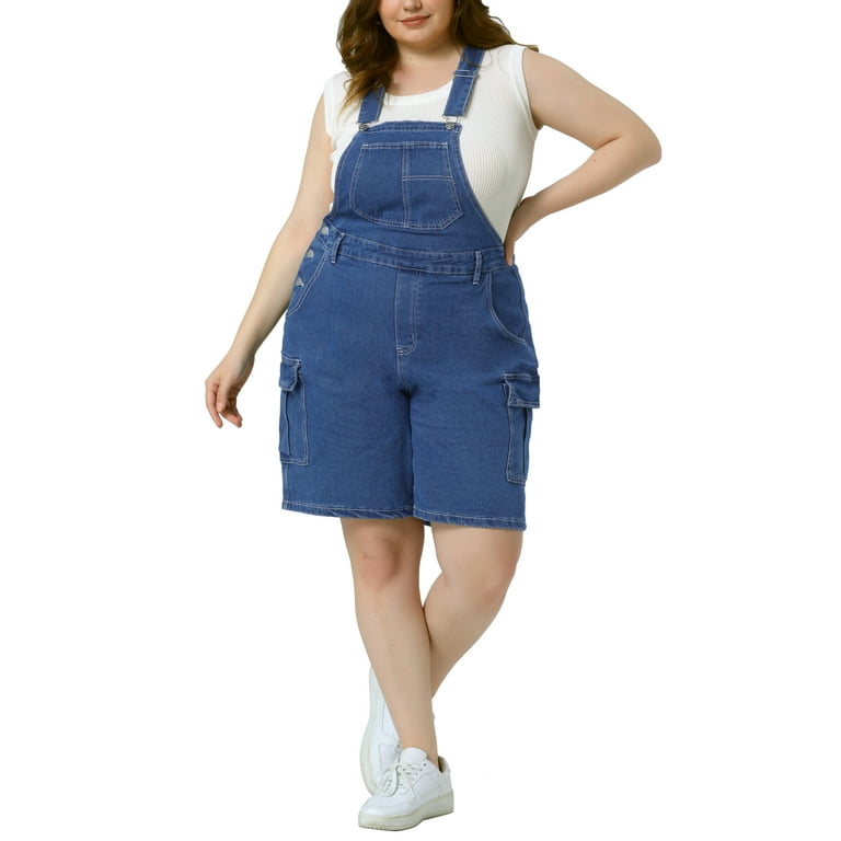 Agnes Orinda Plus Size Overall Shorts for Women Jumpsuit