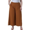 thumbnail image 1 of Agnes Orinda Women's Plus Size Lounge Pant Elastic Waist Wide Leg Casual Palazzo Pants with Pockets 1X Brown, 1 of 6