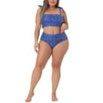 thumbnail image 1 of Agnes Orinda Women's Plus Size Swimsuit Two Piece Bathing Suit High Waisted Tummy Control Bikini Set 1X Blue, 1 of 9
