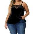 thumbnail image 1 of Agnes Orinda Velvet Camisole for Women's Plus Size Adjustable Strap Lace Sleeveless Cami Tank Tops, 1 of 6