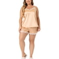 thumbnail image 1 of Agnes Orinda Women's Plus Lace Panel Sleeveless Cami Elastic Waist Shorts Pajama Sets, 1 of 5
