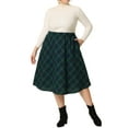 thumbnail image 1 of Agnes Orinda Women's Plus Size A Line Knee Length Flare Plaid Two Piece Skirts 3X Red Dark Blue/Green, 1 of 6