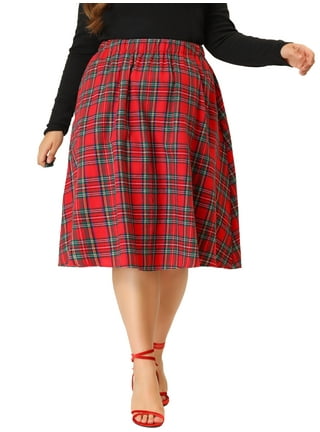 Plaid Skirt Plus Size