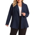 thumbnail image 1 of Agnes Orinda Women' s Plus Size Blazer Lapel Work Double Breasted Jacket Blazers 2023, 1 of 5