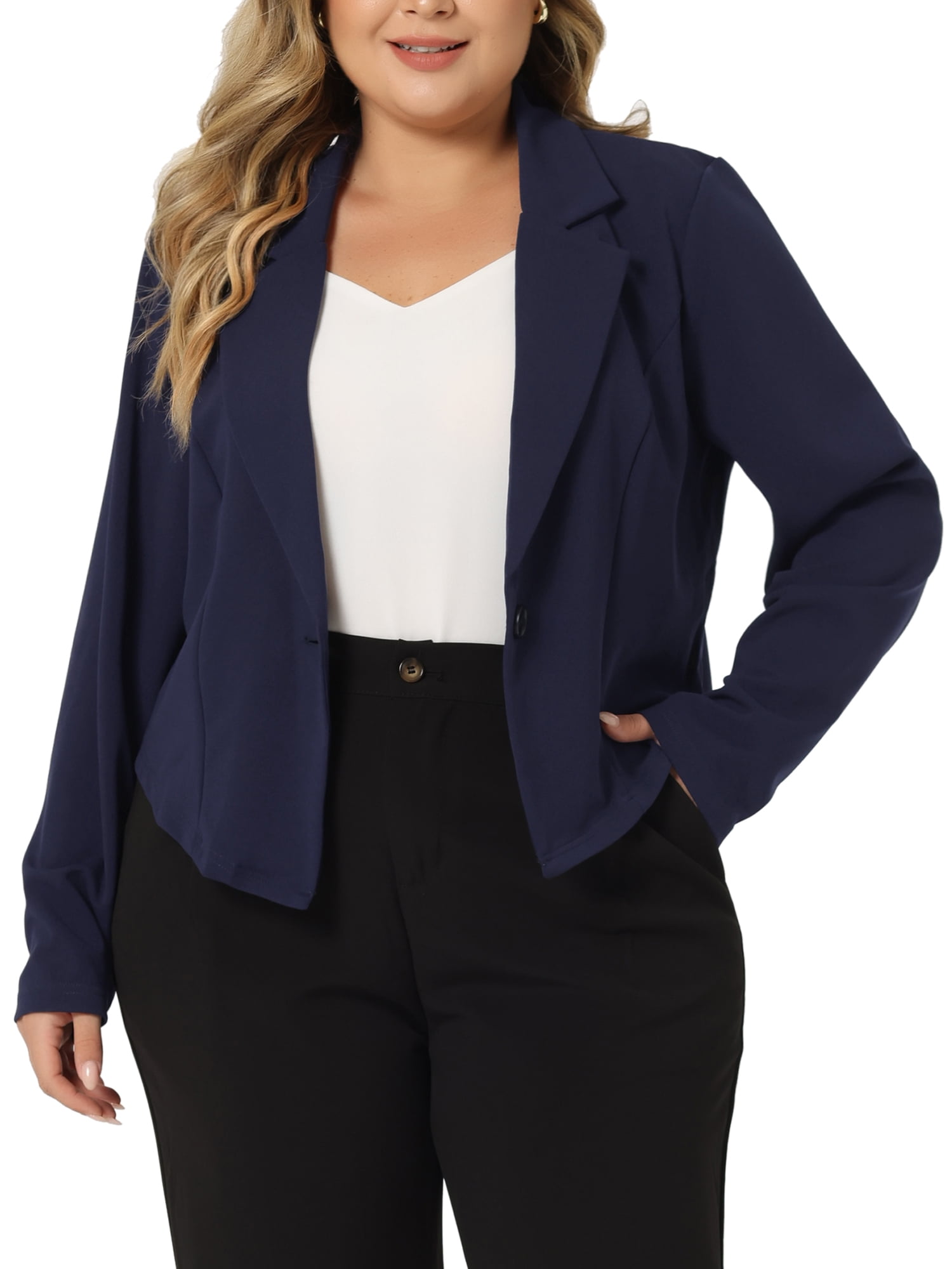 Agnes Orinda Damen Blazer Übergröße - Business Blazer Mit Knopfleiste