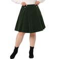 thumbnail image 1 of Agnes Orinda Women's Plus Size Button Decor Elastic Waist A Line Skirt, 1 of 6