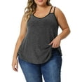 thumbnail image 1 of Agnes Orinda Women's Plus Size CamisoleV Neck Sparkle Silvery Sleeveless Spaghetti Strap Cami Tank Tops, 1 of 5