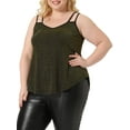 thumbnail image 1 of Agnes Orinda Women's Plus Size CamisoleV Neck Sparkle Silvery Sleeveless Spaghetti Strap Cami Tank Tops, 1 of 5