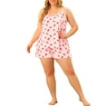 thumbnail image 1 of Agnes Orinda Women Plus Size Cherry Printed Cami Top with Shorts Pajama Set Pink 4X, 1 of 6