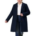 thumbnail image 1 of Agnes Orinda Women's Plus Size Coat Notched Lapel Single Breasted Long Winter Outerwear Coats with Pockets 4X Dark Blue, 1 of 8