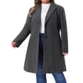 thumbnail image 1 of Agnes Orinda Women's Plus Size Coat Notched Lapel Single Breasted Long Winter Outerwear Coats with Pockets 3X Dark Gray, 1 of 7
