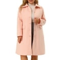 thumbnail image 1 of Agnes Orinda Women's Plus Size Coats Peter Pan Collar Single Breasted Trench Winter Peacoat With Pockets 2X Pink, 1 of 8