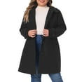 thumbnail image 1 of Agnes Orinda Women's Plus Size Coats Single Breasted Trench Jacket Winter Long Peacoats 4X Black, 1 of 7