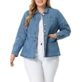 thumbnail image 1 of Agnes Orinda Women's Plus Size Denim Classic Button Down Pockets Fall Jean Jackets, 1 of 6