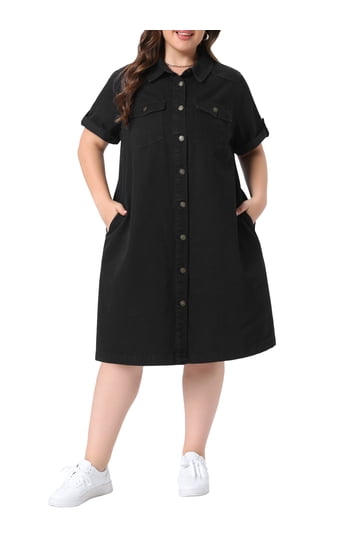 walmart black shirt dress Plus Size Summer Dresses for Women Clothing at Our size is Asian 26.05SID Figure Hugging Fitted Strapless Style Code:WMN4551-01