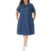 denim shirt dress walmart Maxi notebook Size:6 P Super Pearl Sweater Dress Mini dress Point Collar with V