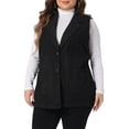 thumbnail image 1 of Agnes Orinda Women's Plus Size Mother's Day Denim Vests Sleeveless Lapel Jean Jackets with Pockets 4X Black, 1 of 6