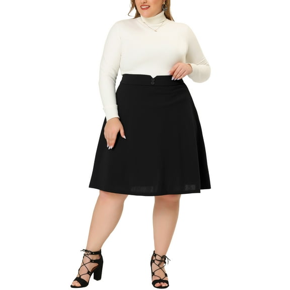 Agnes Orinda Women's Plus Size Detachable Strap A-Line Suspender Skirt