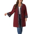 thumbnail image 1 of Agnes Orinda Women's Plus Size Fall Kimono Boho Open Front Midi Cardigan, 1 of 5