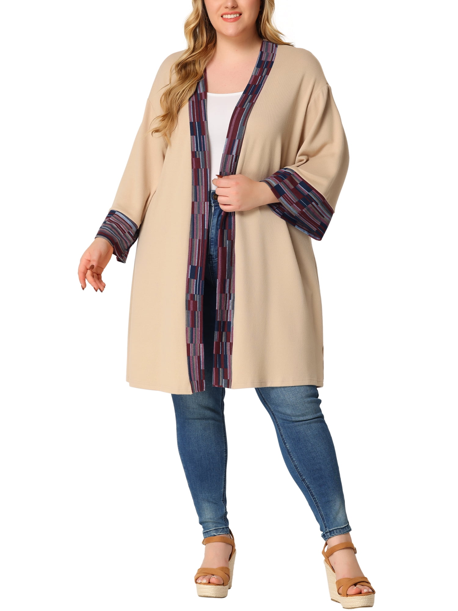 Agnes Orinda Women's Plus Size Fall Kimono Boho Open Front Midi ...