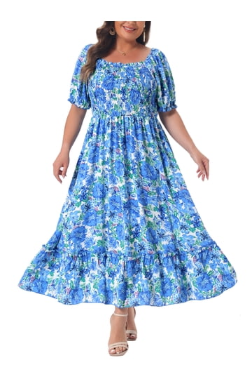 Plus Size Dresses | Blue - Walmart.com