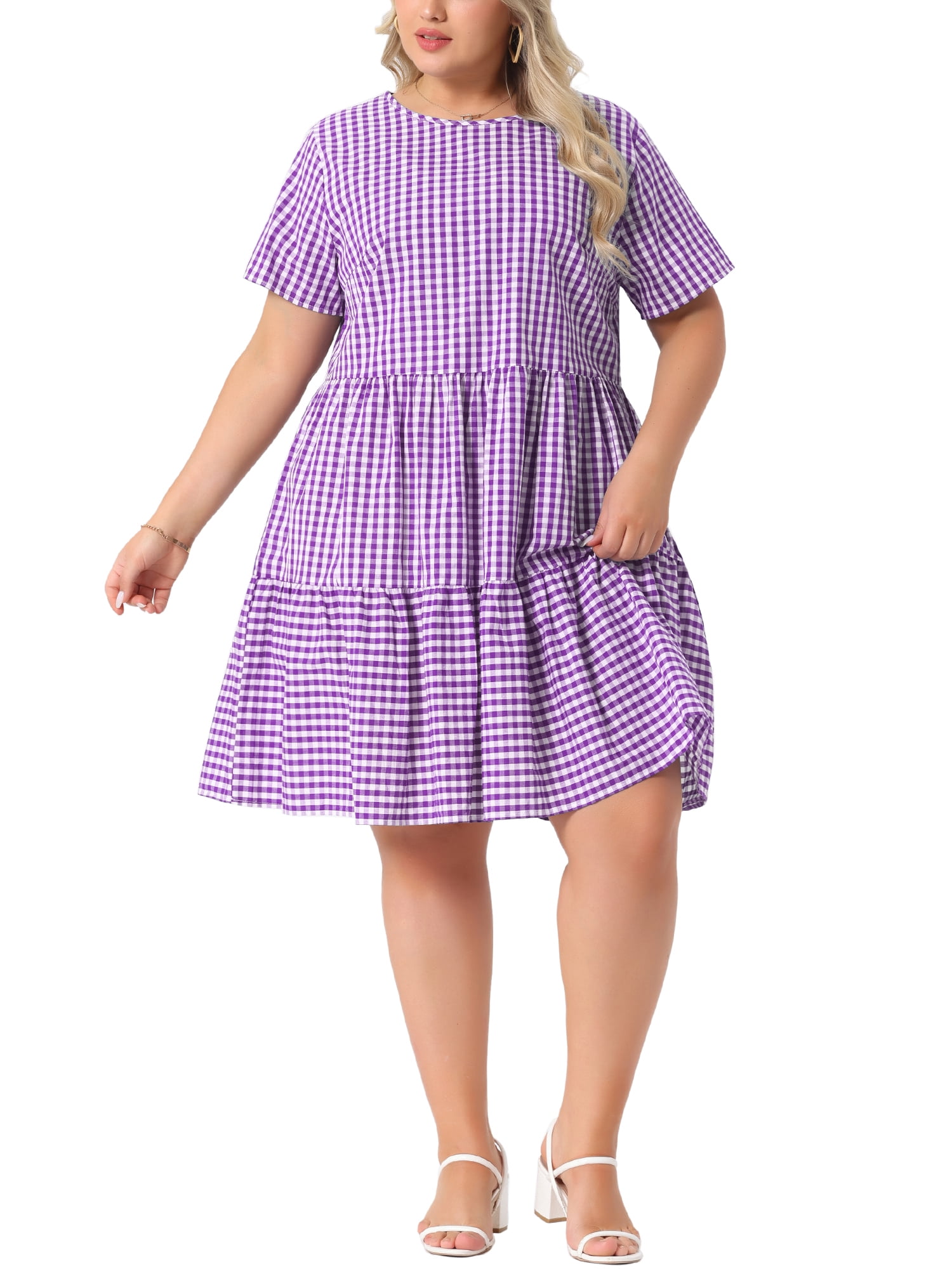 purple gingham midi dress Speak Your Mind Lavender Gingham Midi Dress, Medium - The Mint Julep Boutique